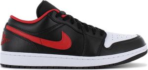 Jordan AIR 1 Low Sneakers Schoenen Leer Zwart-Wit 553558
