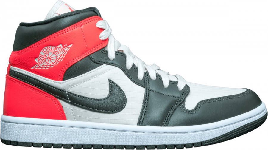 Jordan Wmns Air 1 Mid Se Lt Orewood Brn Newsprint Bright Crimson Schoenmaat 36 1 2 Sneakers DQ6078 100