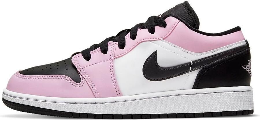 Air Jordan 1 Low Light Arctic Pink Wit Zwart Roze Wit 1 Lifestyle Kinder Sneakers voor en