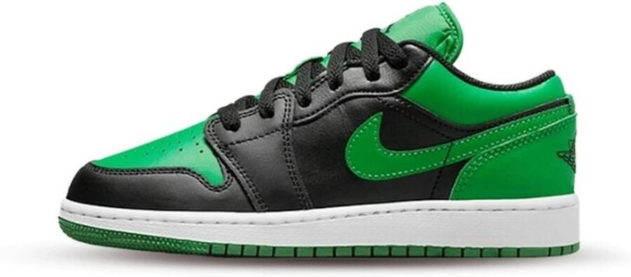 Jordan Air 1 Low (gs) Basketball Schoenen black black lucky green white maat: 38 beschikbare maaten:38