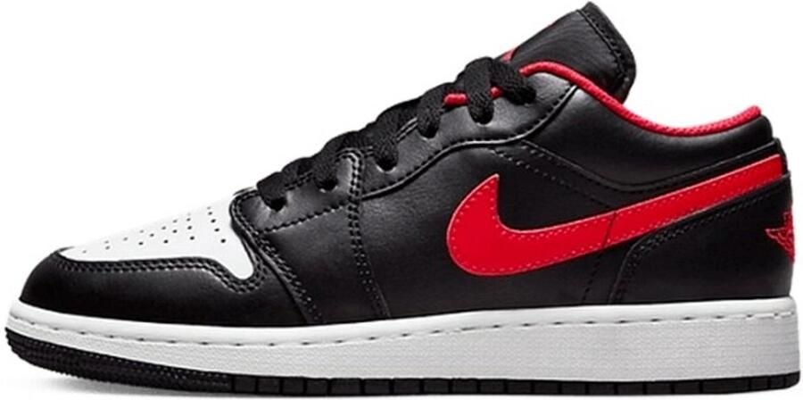 Jordan Air 1 Low Junior Black White Fire Red Kind Black White Fire Red
