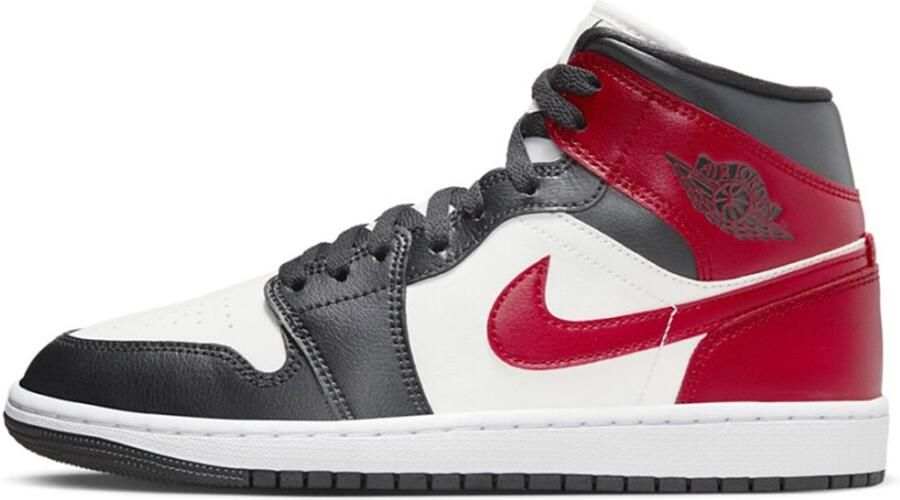 Jordan Air 1 Mid Sail Off-Noir White Gym Red- Sail Off-Noir White Gym Red
