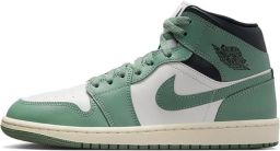 Air Jordan 1 Mid Sail Anthracite Jade Smoke Wit Zwart 1 Lifestyle Sneakers voor Doos zonder deksel