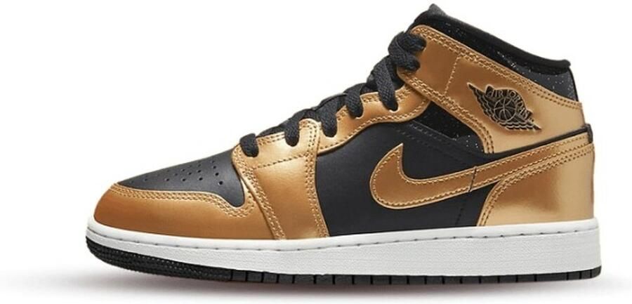 Nike Jordan 1 Mid SE Sneakers Unisex Metallic Gold Black - Foto 2