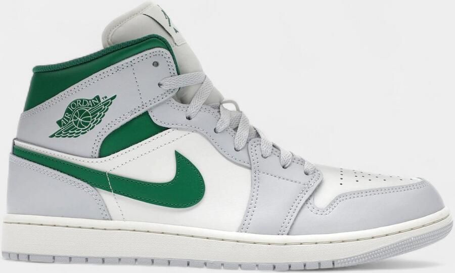Air Jordan 1 Mid White Pure Platinum Pine Green