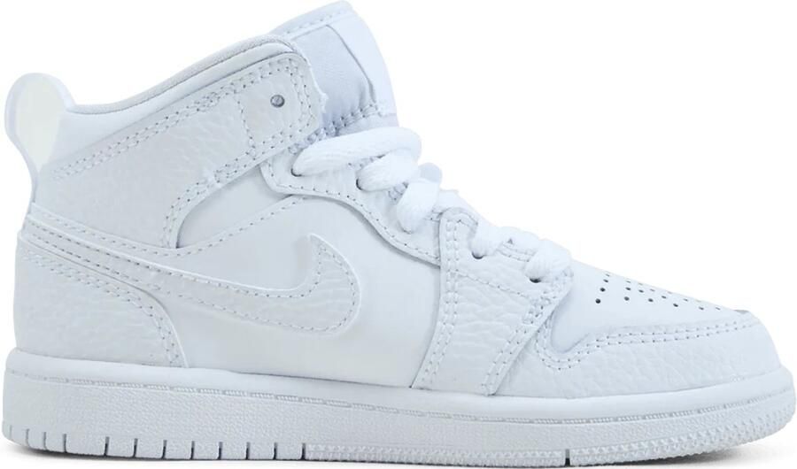 Jordan 1 Mid Kleuterschoen Wit Wit Wit Air 1 Lifestyle Kinder Sneakers voor en Doos zonder deksel - Foto 1