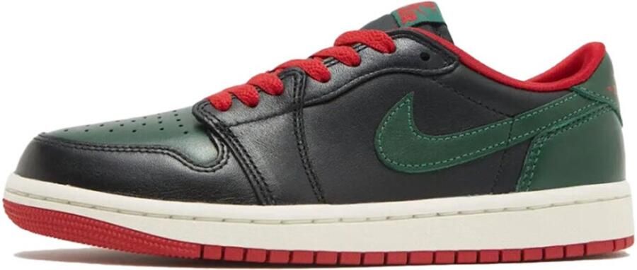 Nike WMNS Air jordan 1 Retro Low OG Sneakers Unisex Zwart Groen Rood - Foto 2