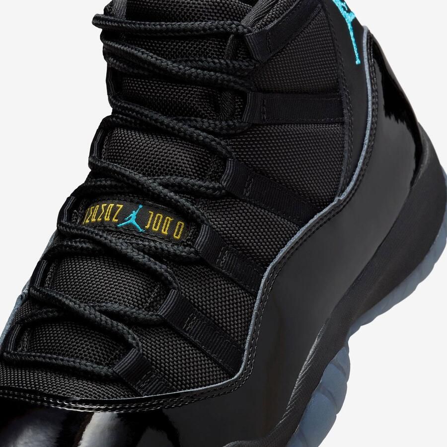 Air Jordan 11 Retro 'Gamma' Zwart Zwart Varsity Maize Gamma Blue Zwart Blauw 11 Lifestyle Heren Sneakers voor Mannen