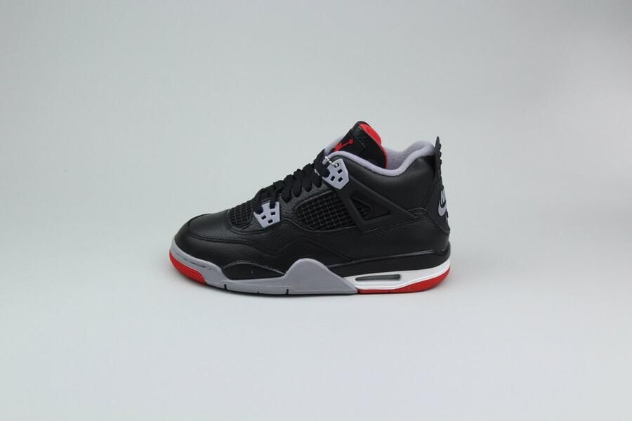 Jordan Air 4 Retro 'Bred Reimagined' Zwart Ce t Grey Summit Wit Fire Red Zwart Grijs Air 4 Lifestyle Kinder Sneakers voor en