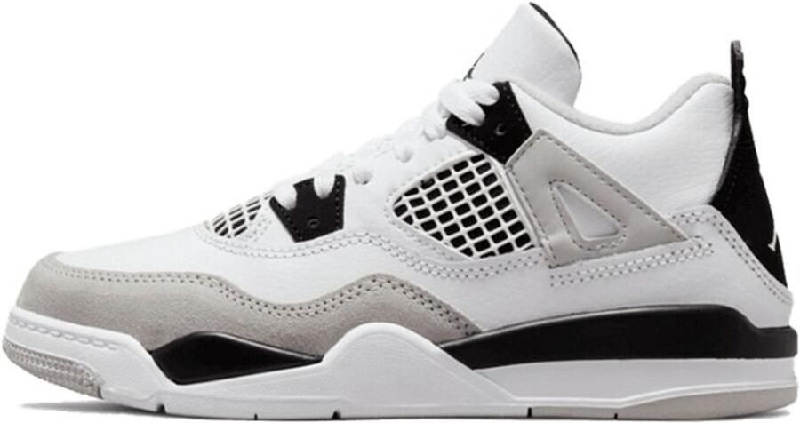 Jordan 4 Retro(Ps ) White Black Neutral Grey Schoenen pre school BQ7669 111 - Foto 3