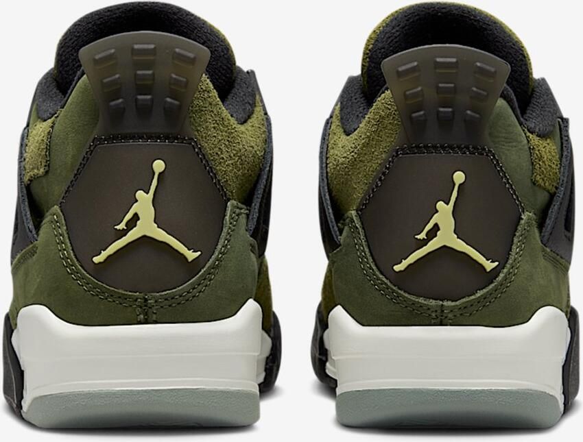 Air Jordan 4 Retro SE Craft Medium Olive Cargo Khaki Zwart Pale Vanilla Groen Bruin 4 Lifestyle Kinder Sneakers voor en