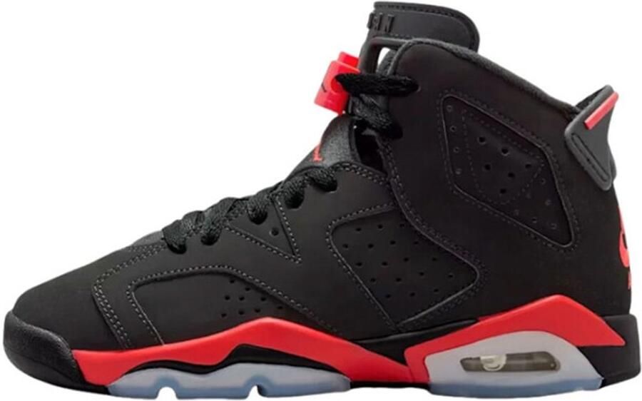 Air Jordan 6 Retro 'Infrared Sales ' Zwart Light Crimson Zwart Rood 6 Lifestyle Kinder Sneakers voor en
