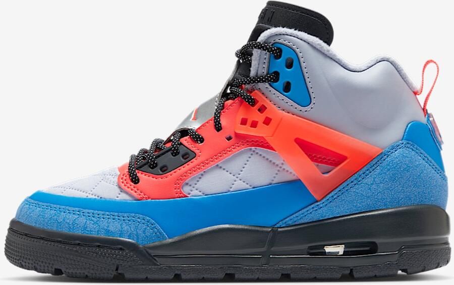 Air Jordan Spizike Ghost Photo Blue Blue Chill Hot Lava Grijs Blauw Spizike Lifestyle Kinder Sneakers voor en