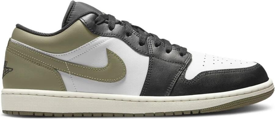 Jordan Air 1 Low Black Medium Olive White- Black Medium Olive White