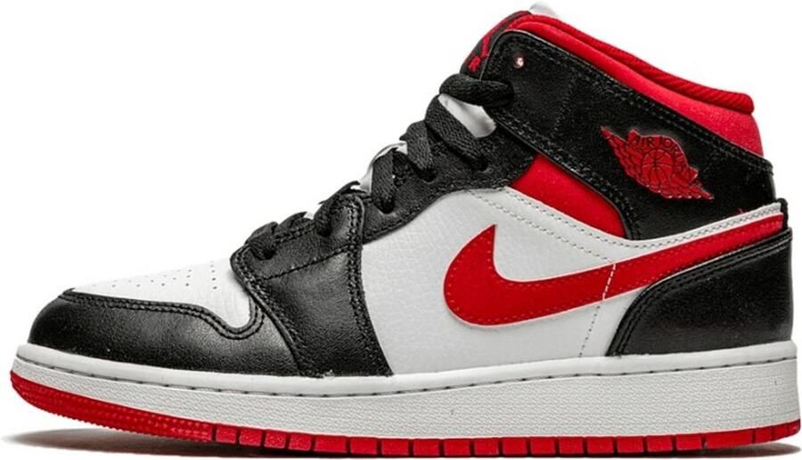 Nike Jordan Air Jordan 1 MID Sneakers Kids Zwart Wit Rood Doos zonder deksel - Foto 2