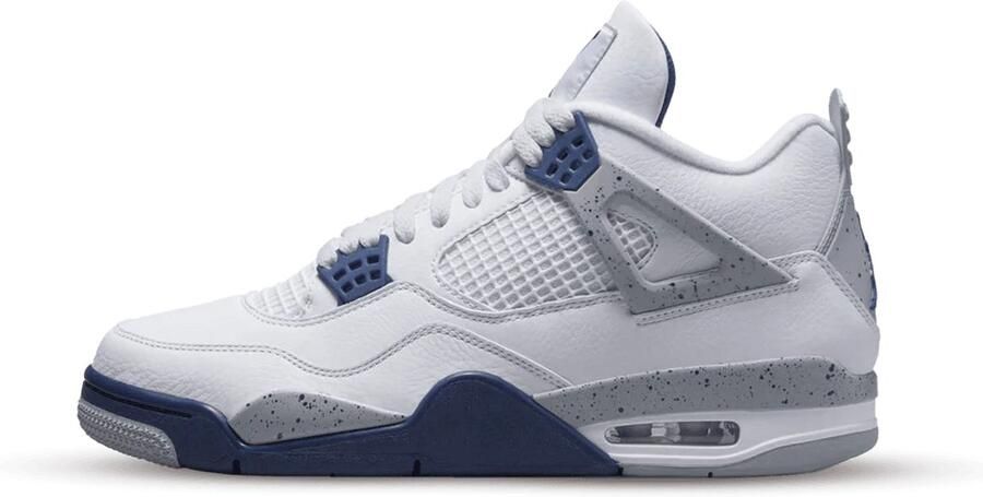 Jordan Air 4 Retro White Midnight Navy Light Smoke Grey Fire Red Wit Blauw Air 4 Lifestyle Heren Sneakers voor Mannen
