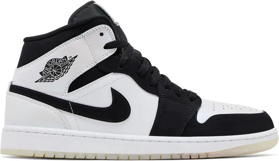 Jordan Air 1 Mid Diamond Shorts DH6933-100 zwart parelmoer wit sneakers unisex - Foto 3