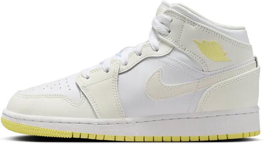 Jordan Air 1 Mid Junior Sail White Light Laser Orange Sail White Light Laser Orange