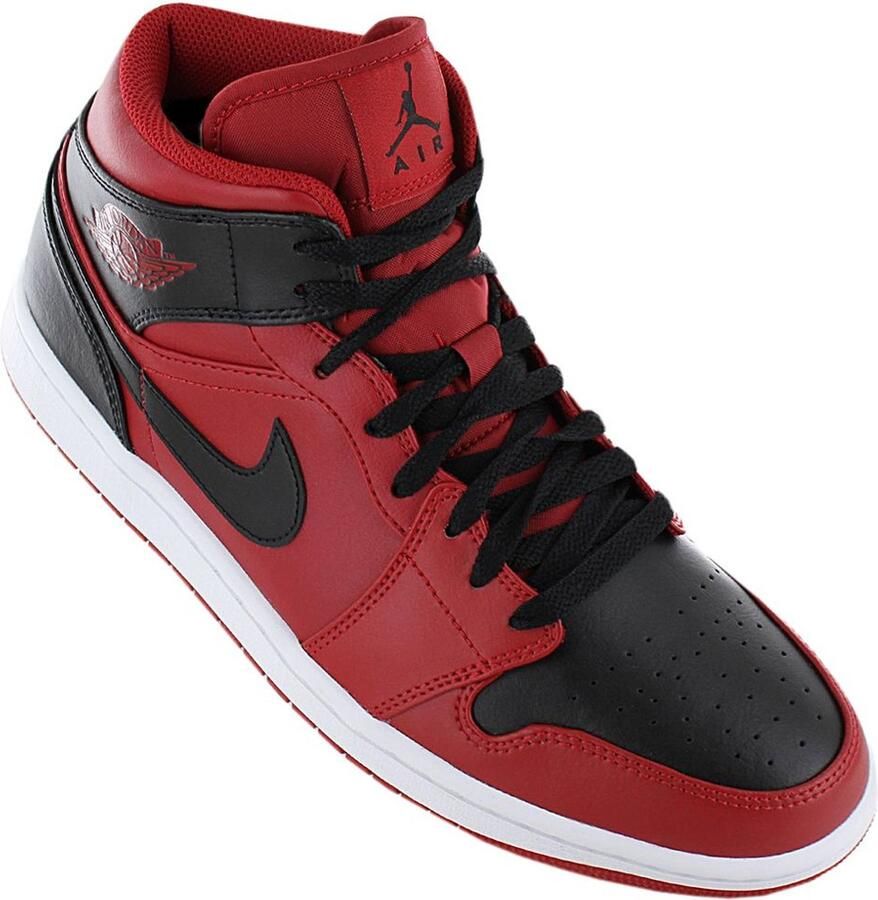 Jordan Air 1 Mid Gym Red Black White White Schoenmaat 40 1 2 Sneakers 554724 660 - Foto 2