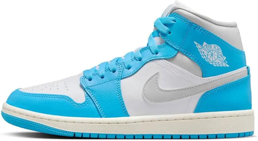 Jordan 1 Mid Sneakers Blauw Wit