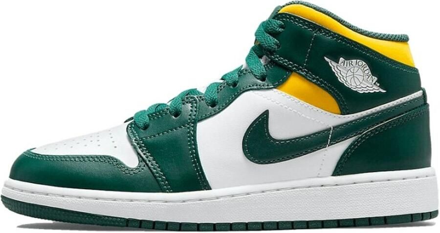 Jordan Nike Air 1 Mid(GS ) Sonics(2021 ) Green Yellow White 554725 371 EUR - Foto 2
