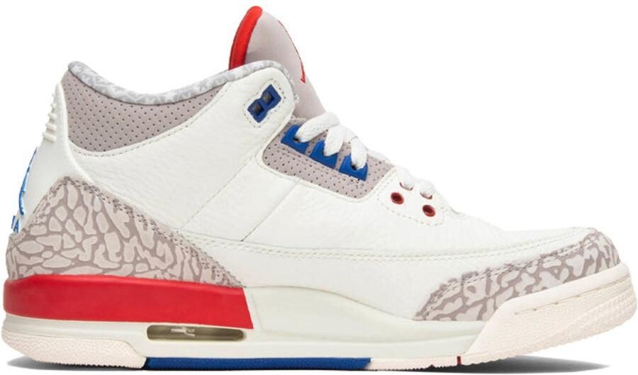 Jordan Air 3 Retro (GS) Sneakers Sail Sport Royal Fire Red Wit Blauw 3 Lifestyle Kinder