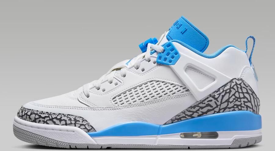 Jordan Spizike Low white university blue wolf grey Basketball in wit formaten: 41
