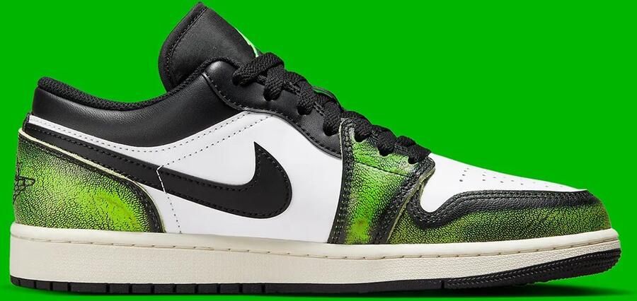 Jordan Air 1 Low Se Black Electric Green White Sail Schoenmaat 40 1 2 Sneakers DN3705 003 - Foto 2