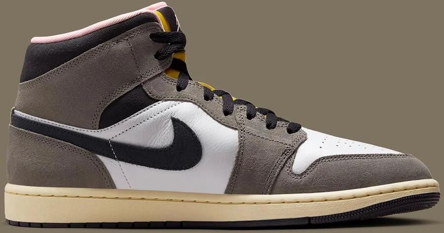 Nike Air Jordan 1 Mid SE Sneaker Bruin Zwart wit geel Limited Edition - Foto 2