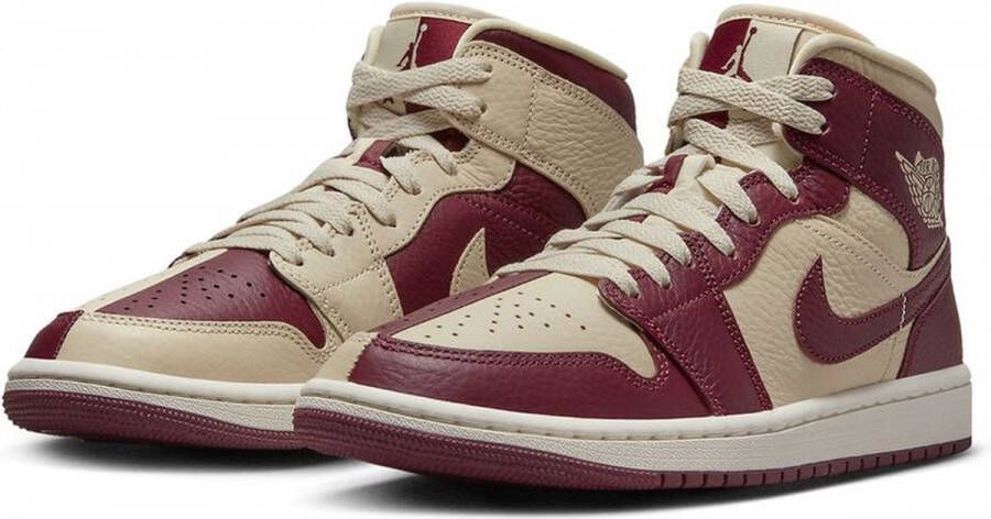 Nike JORDAN 1 MID SPLIT BEACH CHERRYWOOD RED Sneakers Unisex