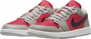 Nike Air Jordan 1 Low Dames Sneakers Grijs Rood
