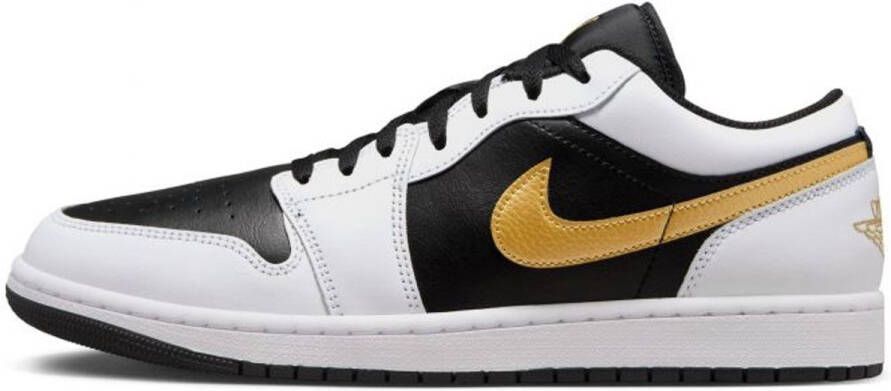Jordan Nike Air 1 Low White Black Gold Sneakers Heren Doos Zonder Deksel