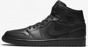 Nike Triple Black Air Jordan 1 Mid Sneakers Zwart Heren