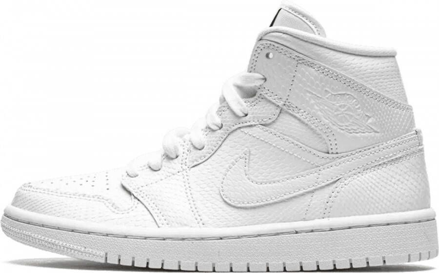 Jordan WMNS Nike Air 1 Mid Snakeskin Triple White Wit BQ6472 110 EUR