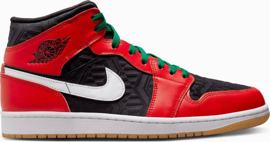Jordan Air 1 Mid Se Black Fire Red-White-Malachite