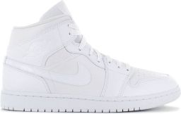 Nike Air Jordan 1 Mid White White White Wit Air Jordan 1 Lifestyle Kinder Sneakers voor en