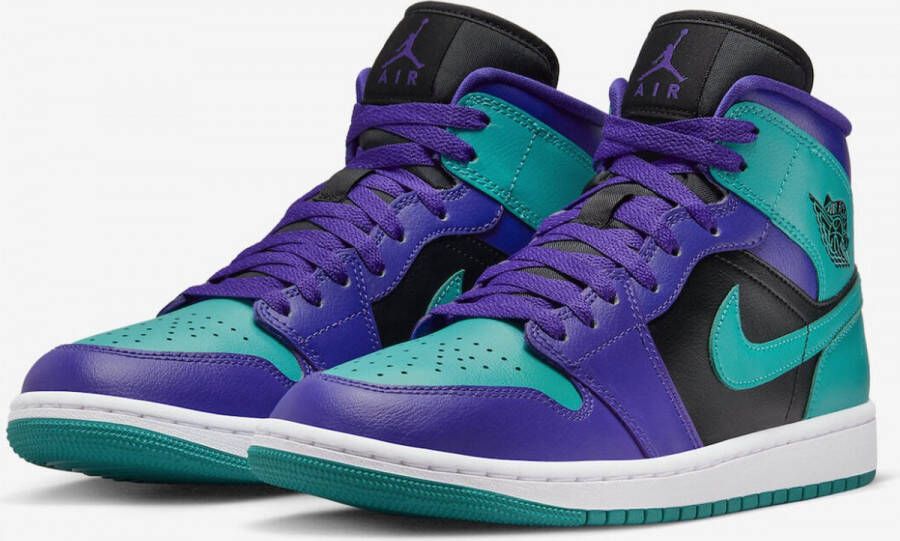Jordan Wmns Air 1 Mid Dark Concord New Emerald Black White Schoenmaat 36 1 2 Sneakers BQ6472 502