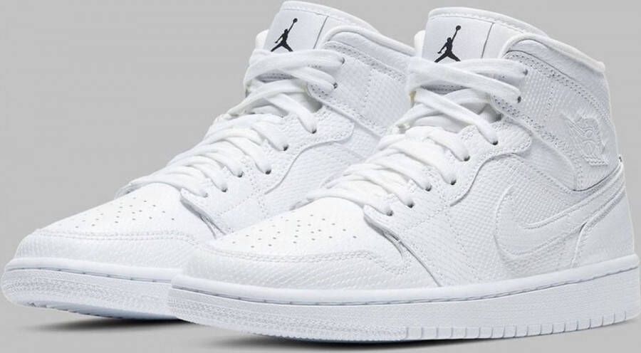 Jordan WMNS Nike Air 1 Mid Snakeskin Triple White Wit BQ6472 110 EUR