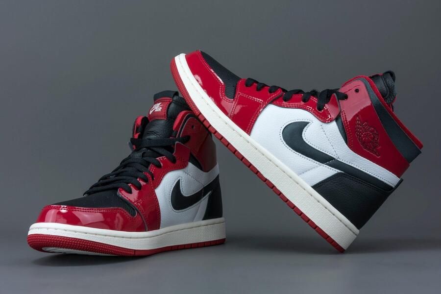 Nike Air Jordan 1 High Zoom Air CMFT Patent Chicago (W) CT0979-610 rood zwart wit sneakers hoog kindersneakers - Foto 7