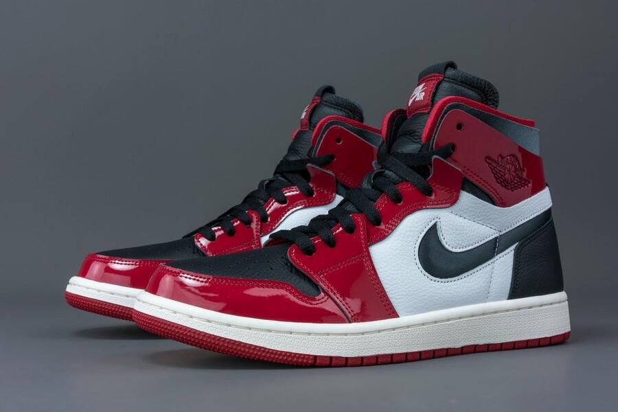 Nike Air Jordan 1 High Zoom Air CMFT Patent Chicago (W) CT0979-610 rood zwart wit sneakers hoog kindersneakers - Foto 8