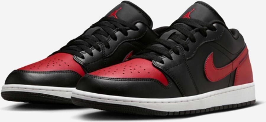 Nike Air Jordan 1 Low Bred Black Red Sneakers Heren