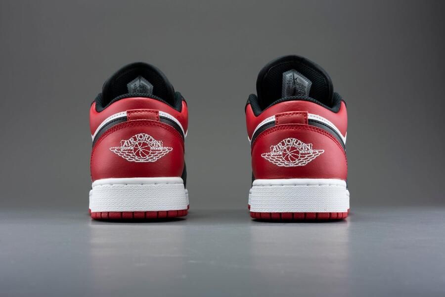 Nike Air Jordan 1 Low Gs ''Bred Toe'' 553560-612 BRED Zwart Rood Schoenen - Foto 9