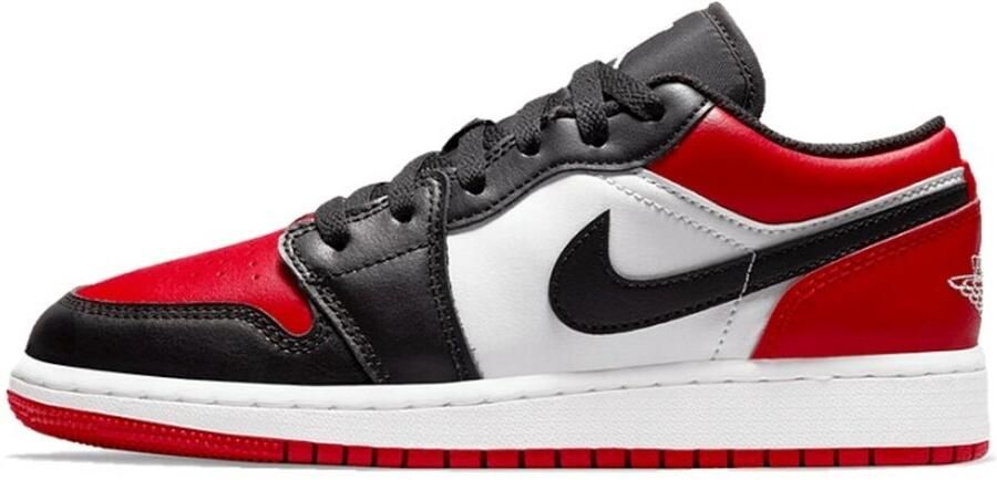 Nike Air Jordan 1 Low Gs ''Bred Toe'' 553560-612 BRED Zwart Rood Schoenen - Foto 10