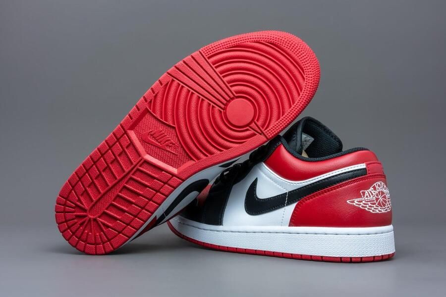 Nike Air Jordan 1 Low Sneaker Wit Rood Zwart Doos Zonder Deksel