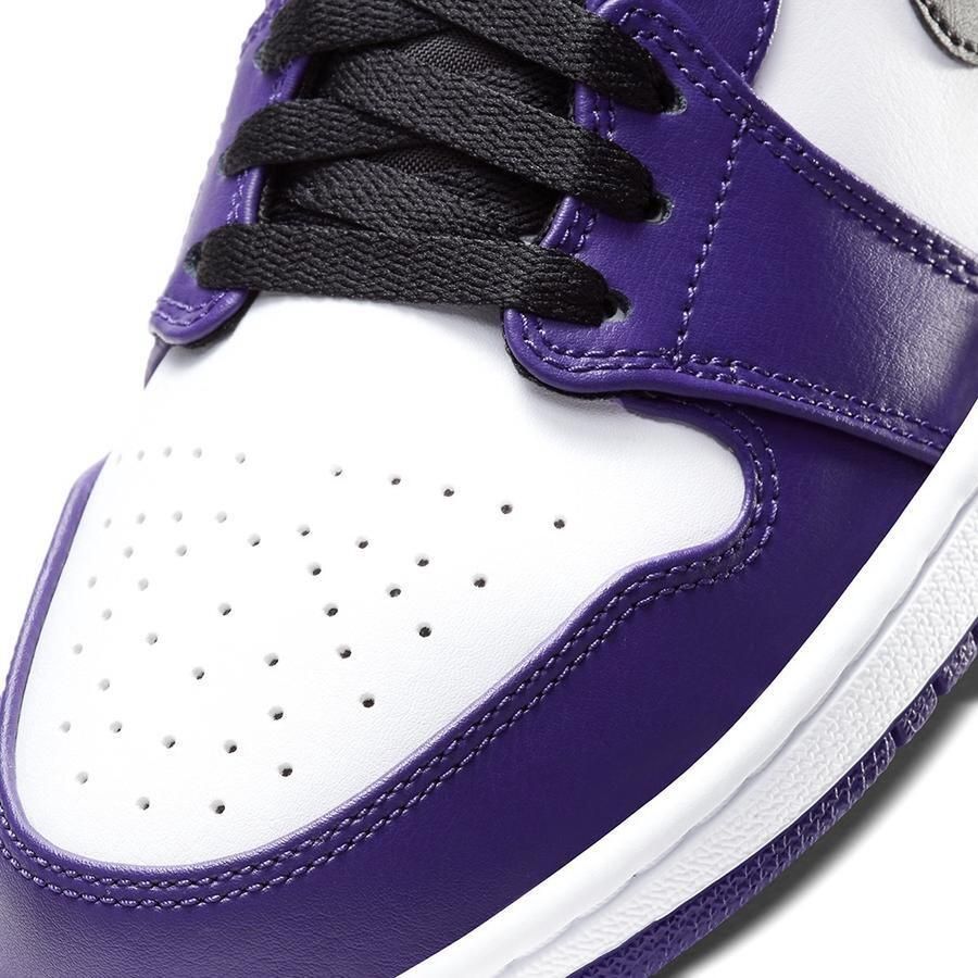 Nike Air Jordan 1 Low Court Purple Wit Hot Punch Zwart Paars Wit Air Jordan 1 Lifestyle Kinder Sneakers voor en