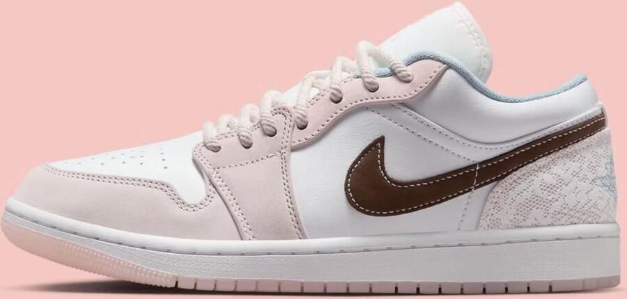 Nike Air Jordan 1 Low Dames Sneaker Wit Roze Doos zonder deksel