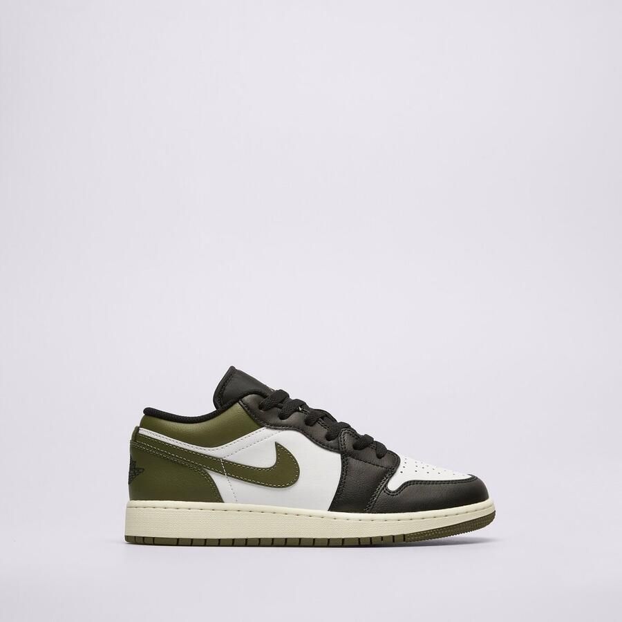 Jordan Air 1 Low Junior Black Medium Olive White Black Medium Olive White