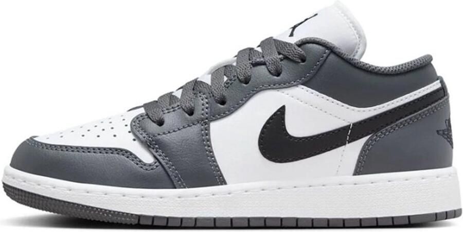 Air Jordan Nike 1 Low GS Grijs Wit Zwart Sneakers Unisex Doos Zonder Deksel - Foto 2
