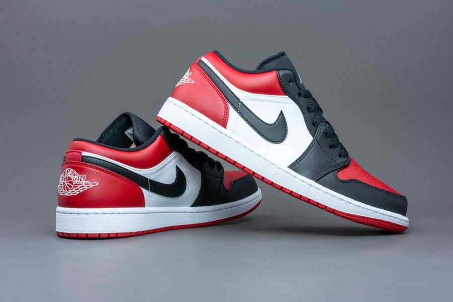 Nike Air Jordan 1 Low Sneaker Wit Rood Zwart Doos Zonder Deksel - Foto 2