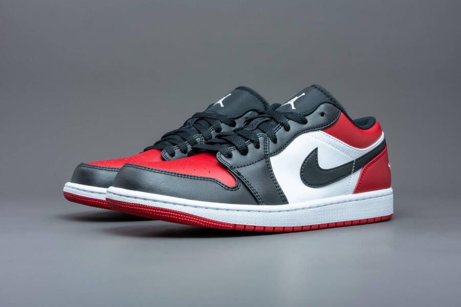 Nike Air Jordan 1 Low Sneaker Wit Rood Zwart Doos Zonder Deksel - Foto 3